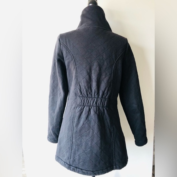 North Face Quilted Fleece Lined Zip Up Jacket Coat Black M - Picture 2 of 8
